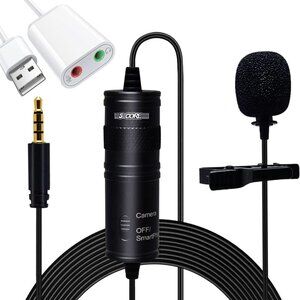 5 CORE Professional Omnidirectional Lavalier Microphone 3.5mm Clip-On Lapel Mic